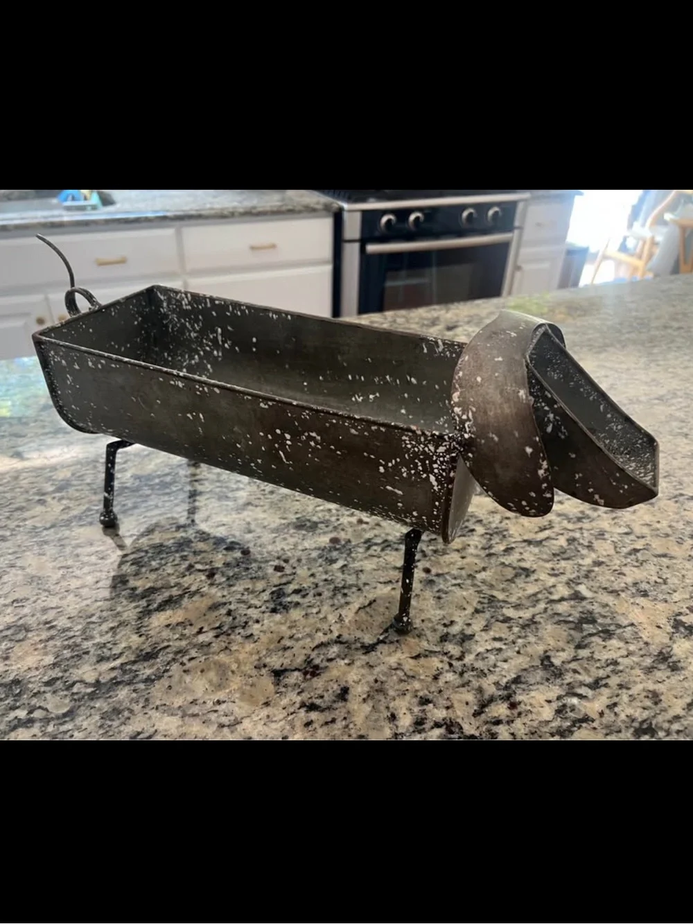 Galvanized Metal Dog Planter / Farmhouse Style Container